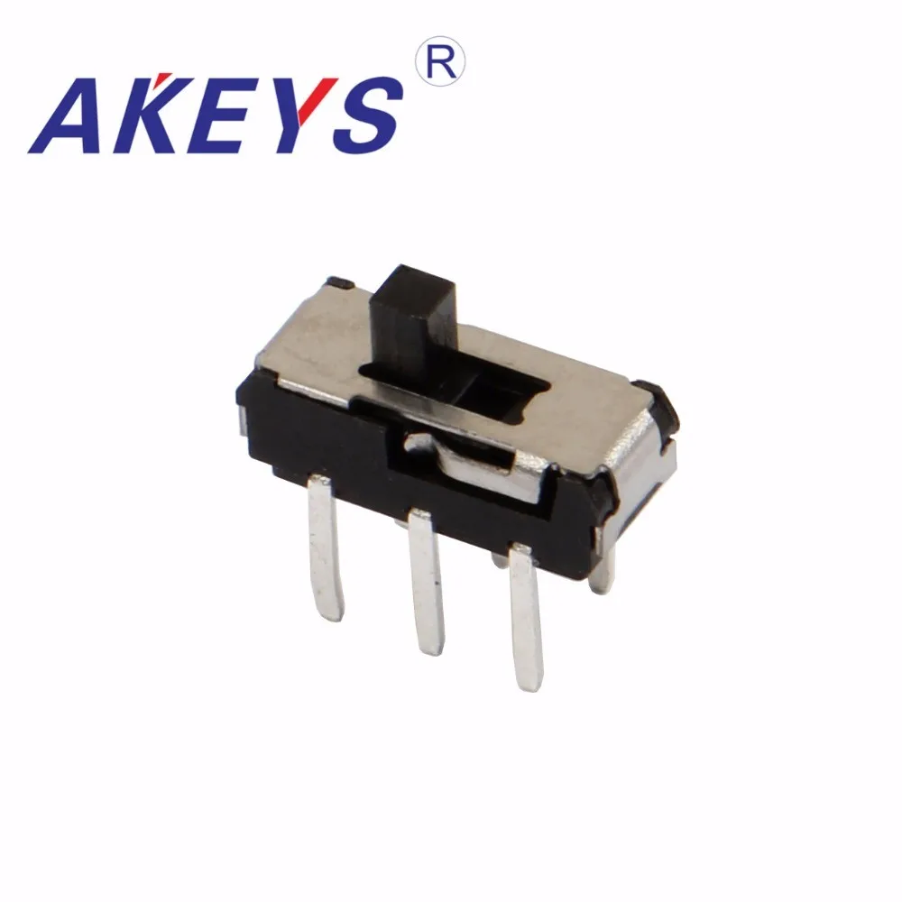 10 قطعة MSS-22D18 مفتاح منزلق صغير 2P2T DIP 6 دبوس 2 موضع مفاتيح تبديل صغيرة مفاتيح منزلق صغير أسود