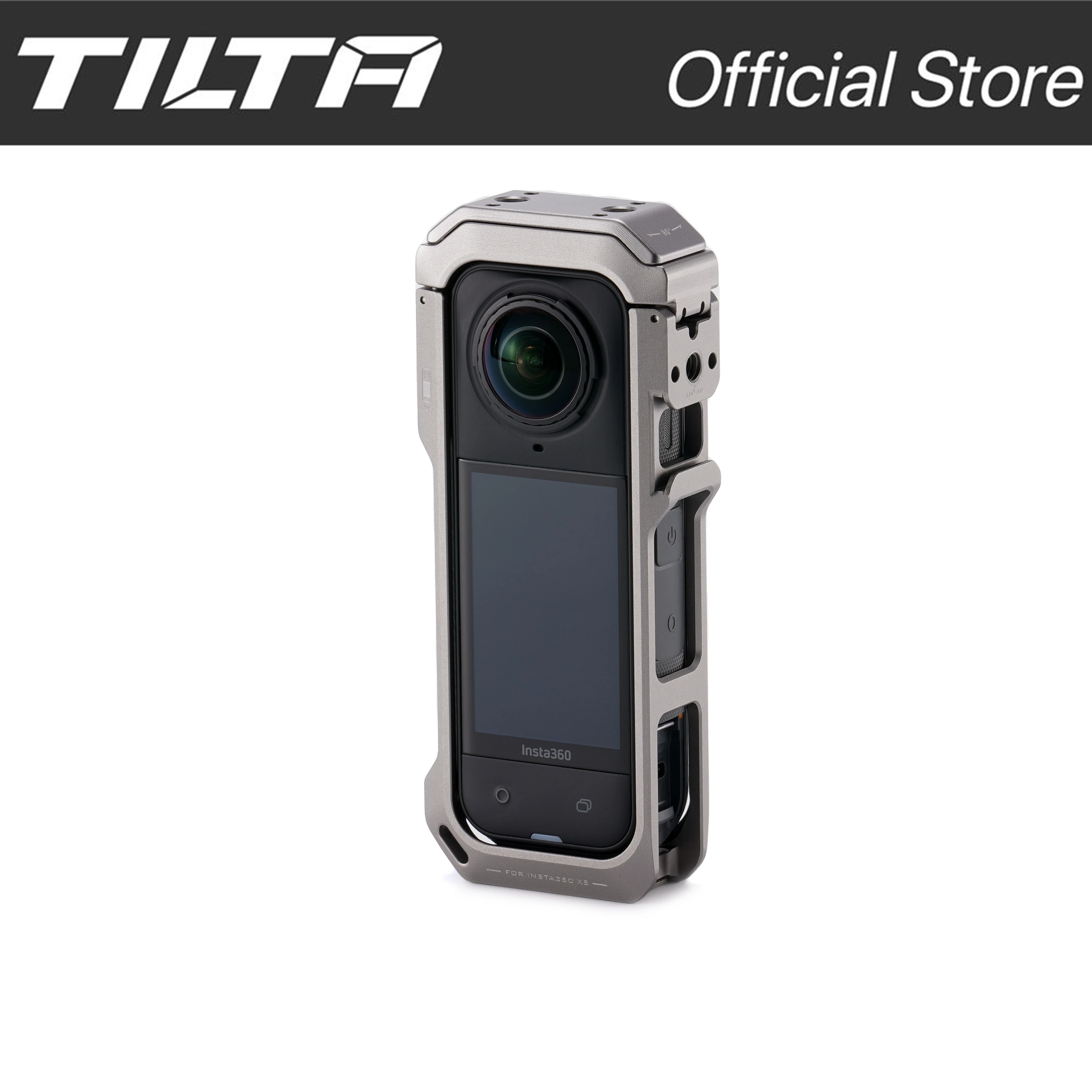 TILTA Volledige camerakooikit voor Insta360 X5 Accessoires Beschermer met horizontale montageplaat Titaniumgrijs TA-T90