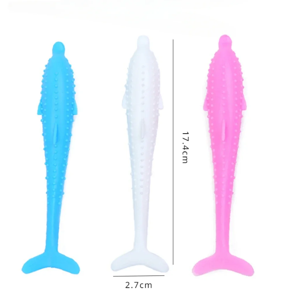 Cat Teeth Brushing Toy Teeth Cleaning Cat Stick Fish-shaped Silicone Toy Chew Resistant Interactive Toys Catnip Pet Supplies