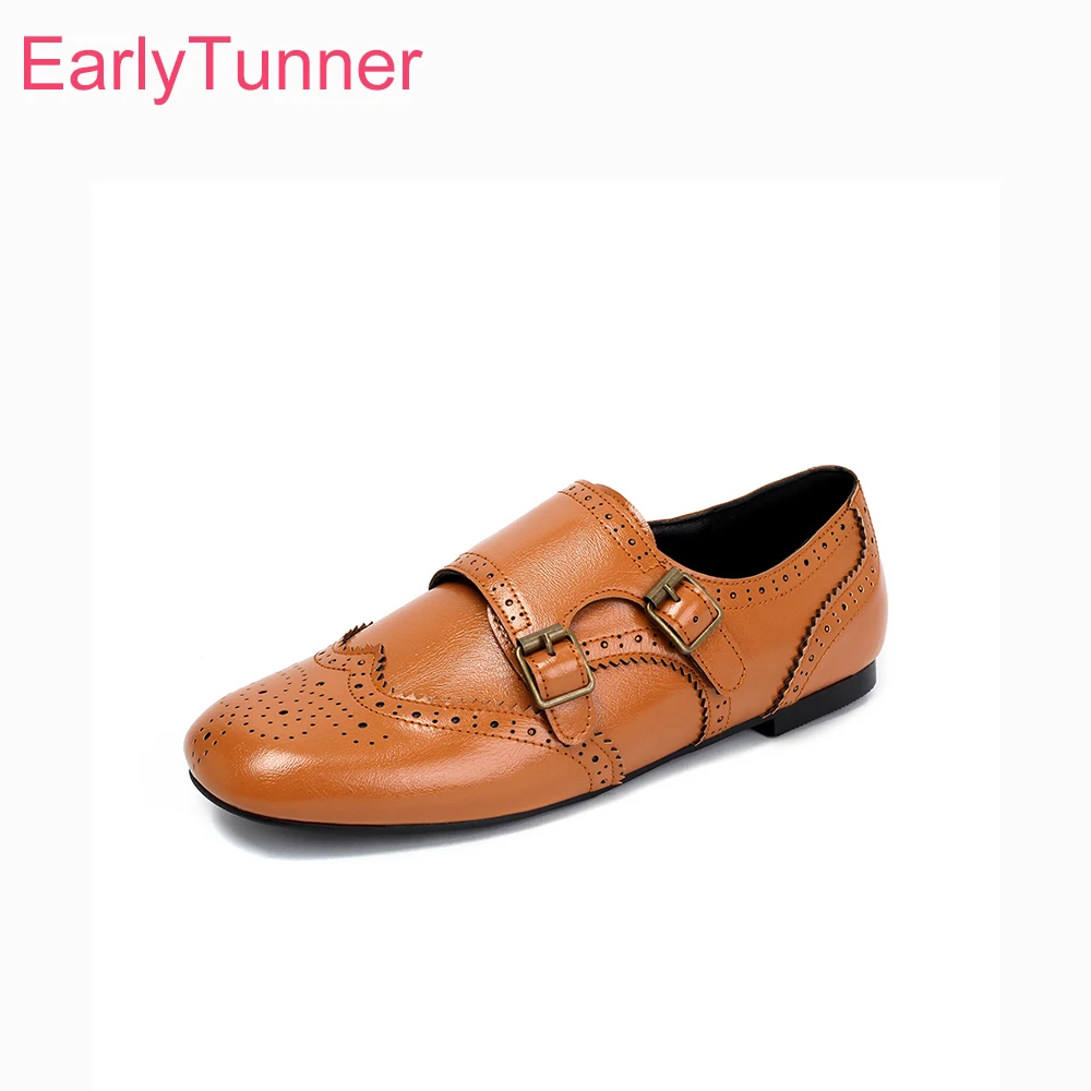 2026 Autumn Comfortable Women Monk 1.5cm Shoes Low Block Heels Lady Casual Pumps Large Plus Size 13 48 50  Cut-out