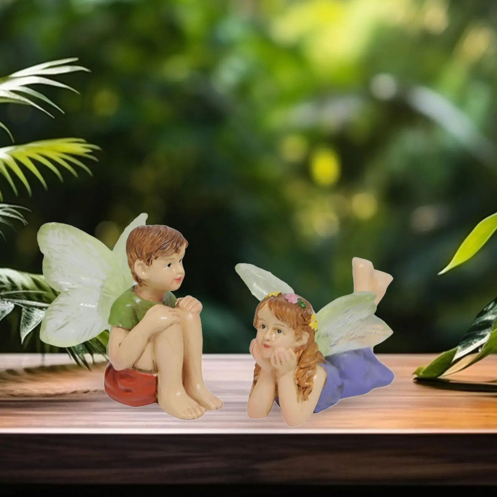 Miniature Fairy Statue Resin Dollhouse Accessories Garden Figurine Ornament for Plant Pots or Indoor Decorations