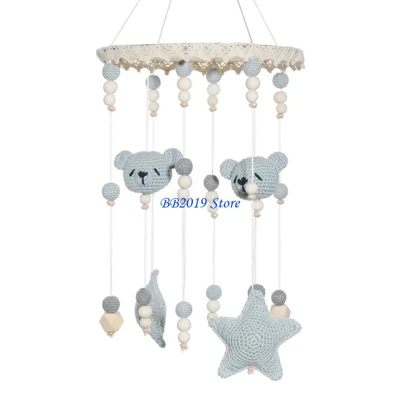 Q0KB Rotate Rattle Toy Crib Mobile Toy Cartoon Pendant Baby Crib Music Toy Pushchair Mobile Teether Toy Nursery Room Supply