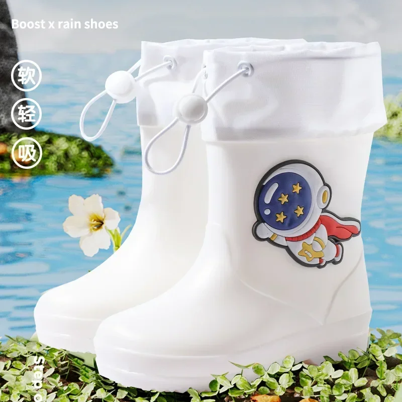 Children Cartoon Rain Boots Kids High Top Anti-skid Waterproof Water Shoes Breathable Lightweight New Soft Bottom Rubber Shoes