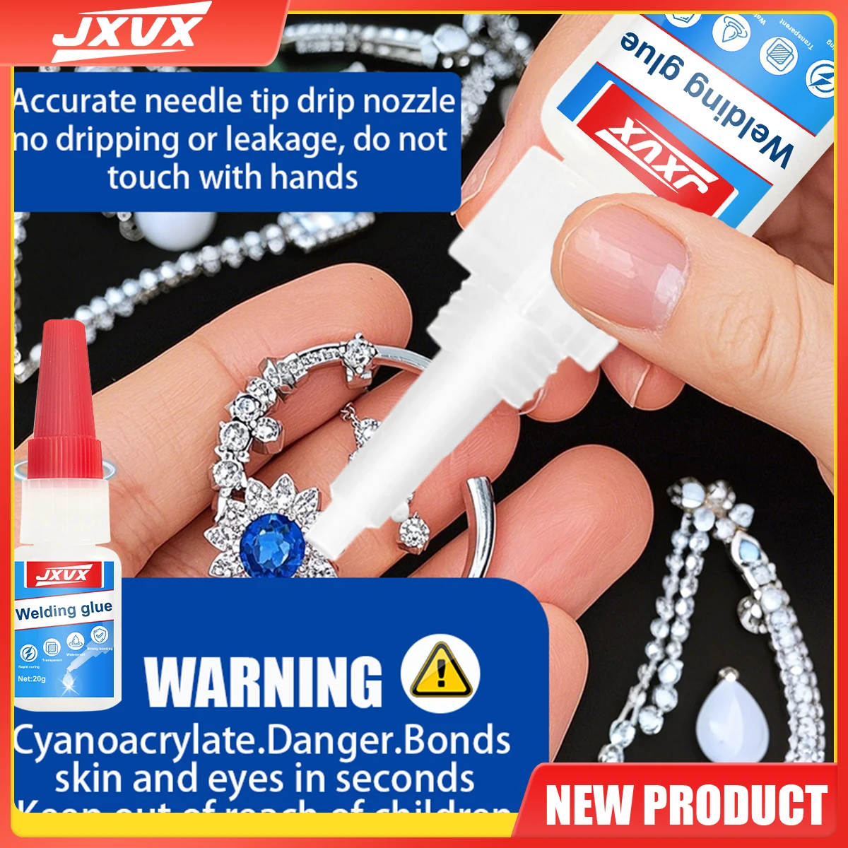 20 g Solo per creatori di gioielli Colla liquida super forte e oleosa Colla originale pura Asciugatura rapida e impermeabile per braccialetto con strass e perle Colla liquida trasparente per creazioni fai da te.