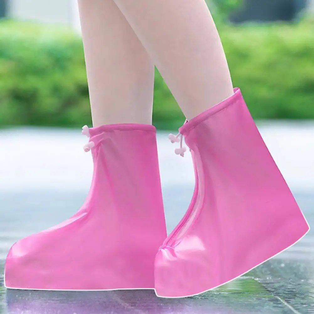 Reusable Waterproof Shoe Covers Non Slip Rain Shoe Covers Zippered Shoe Protectors with Drawstring for Men Women Outdoor Use