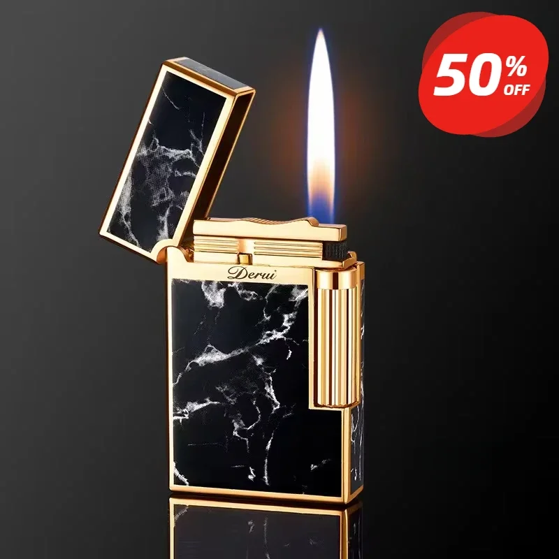 Derui Rechargeable Lighter Side Slide Men's Lighter in Original Gift Box Comes in Many Options and Styles Very Cool Lighter