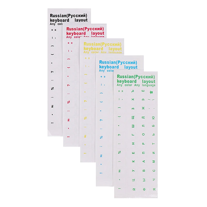 1Pcs Keyboard Stickers Language Alphabet Russian Transparent Label For Computer PC Dust Protection Laptop Accessories