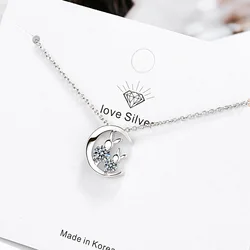 S925 Sterling Silver Electroplated 18k Gold Women's Rabbit Diamond Pendant Necklace (40cm + 3.5cm) Luxury Jewelry