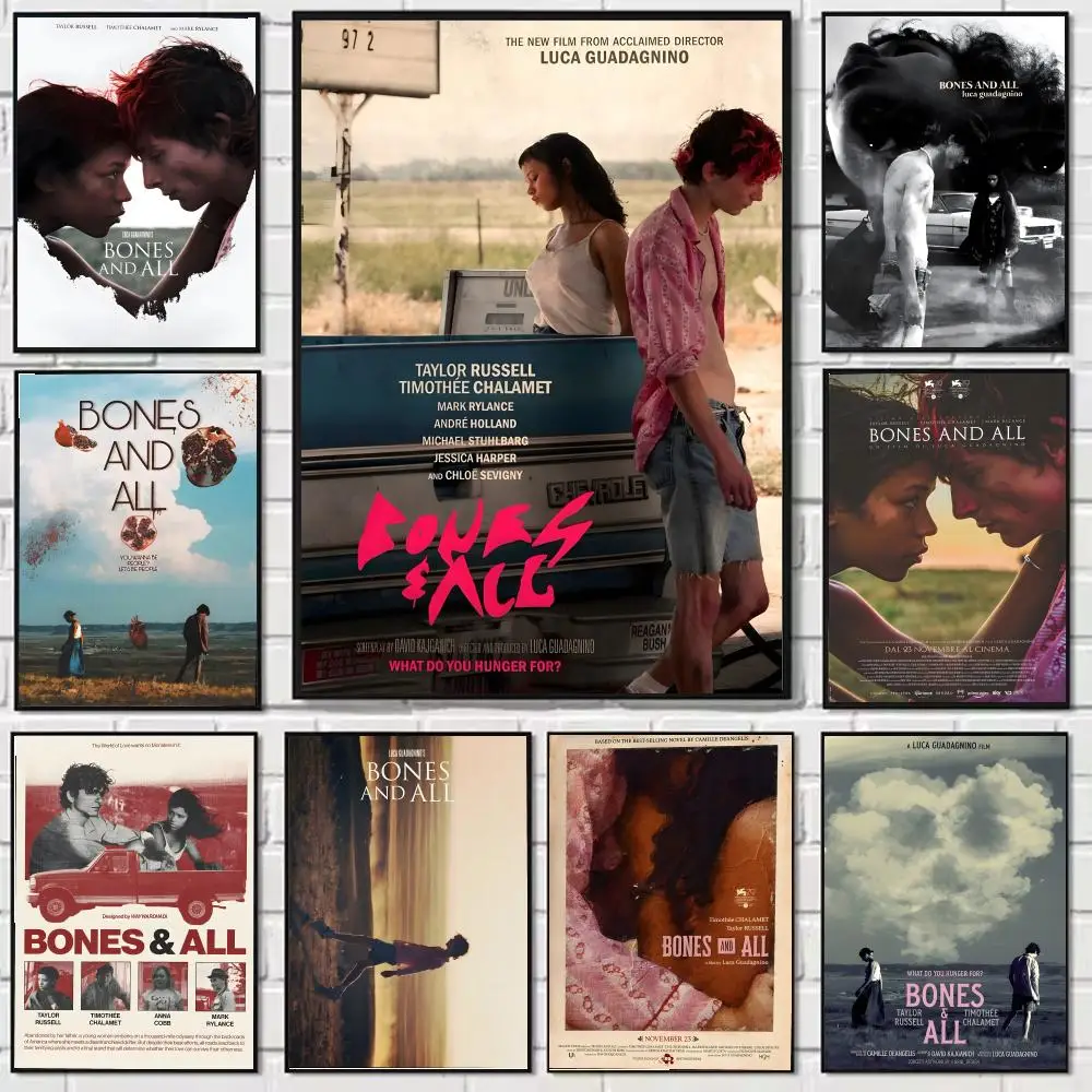 Póster de lienzo de caligrafía de pintura de huesos y todos: decoración de pared duradera resistente al agua sin arrugas para todos los espacios