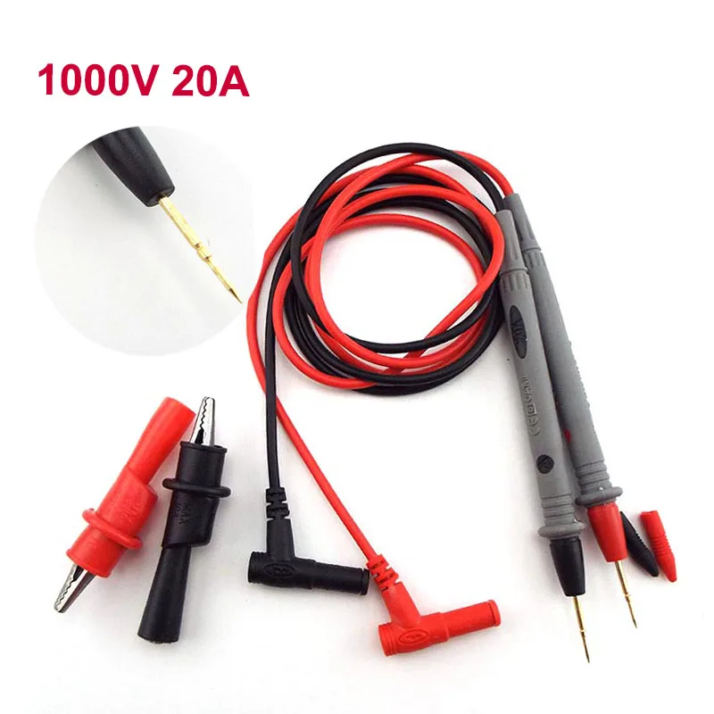 1000V/20A Multi Meter Test Leads Probes Multimeter Thin Tip Needle Cable Pen for Digital Multimeter Tester Voltmeter Universal