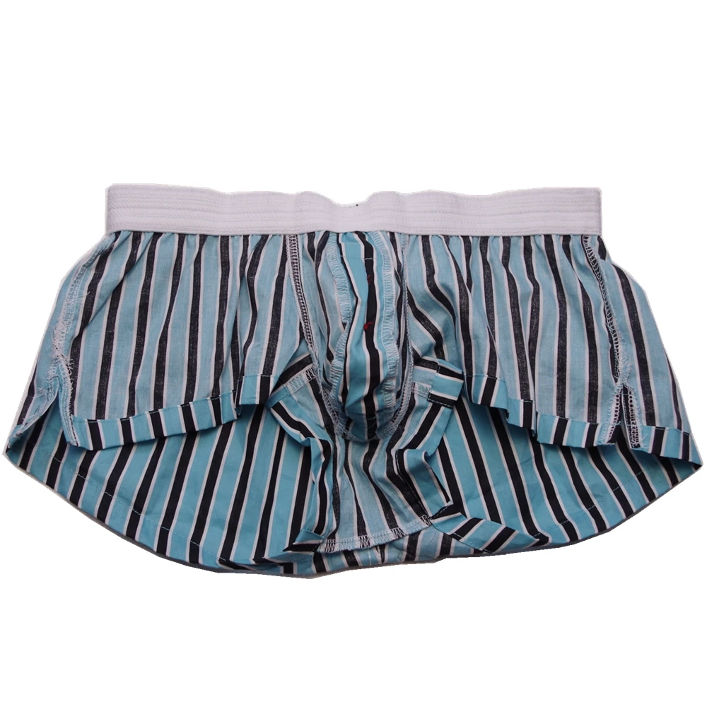 Striped Boxers Shorts Men Underwear Underpants Boxers Loungewear Pajamas Shorts Penis Pouch Male Panties