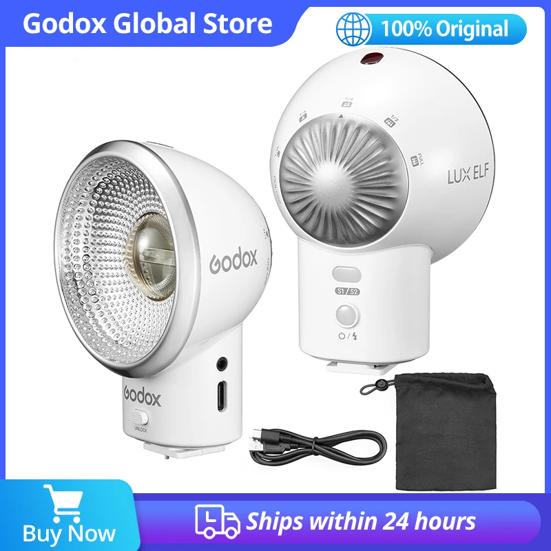 

Godox Lux Elf Retro Camera Flash built-in 7.4V 350mAh lithium battery type-c port for Canon Sony Nikon Fuji Olympus Camera Flash