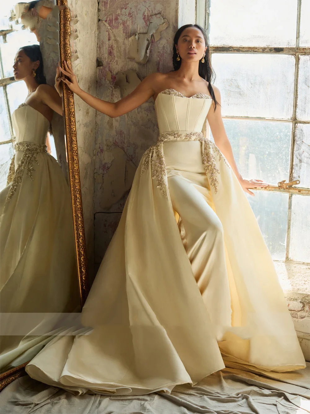 

Flavinke Customized Satin Wedding Dresses 2025 Cap Sleeve Sexy V Neck Boho Bride Dresses Princess Wedding Gown Vestido de novia
