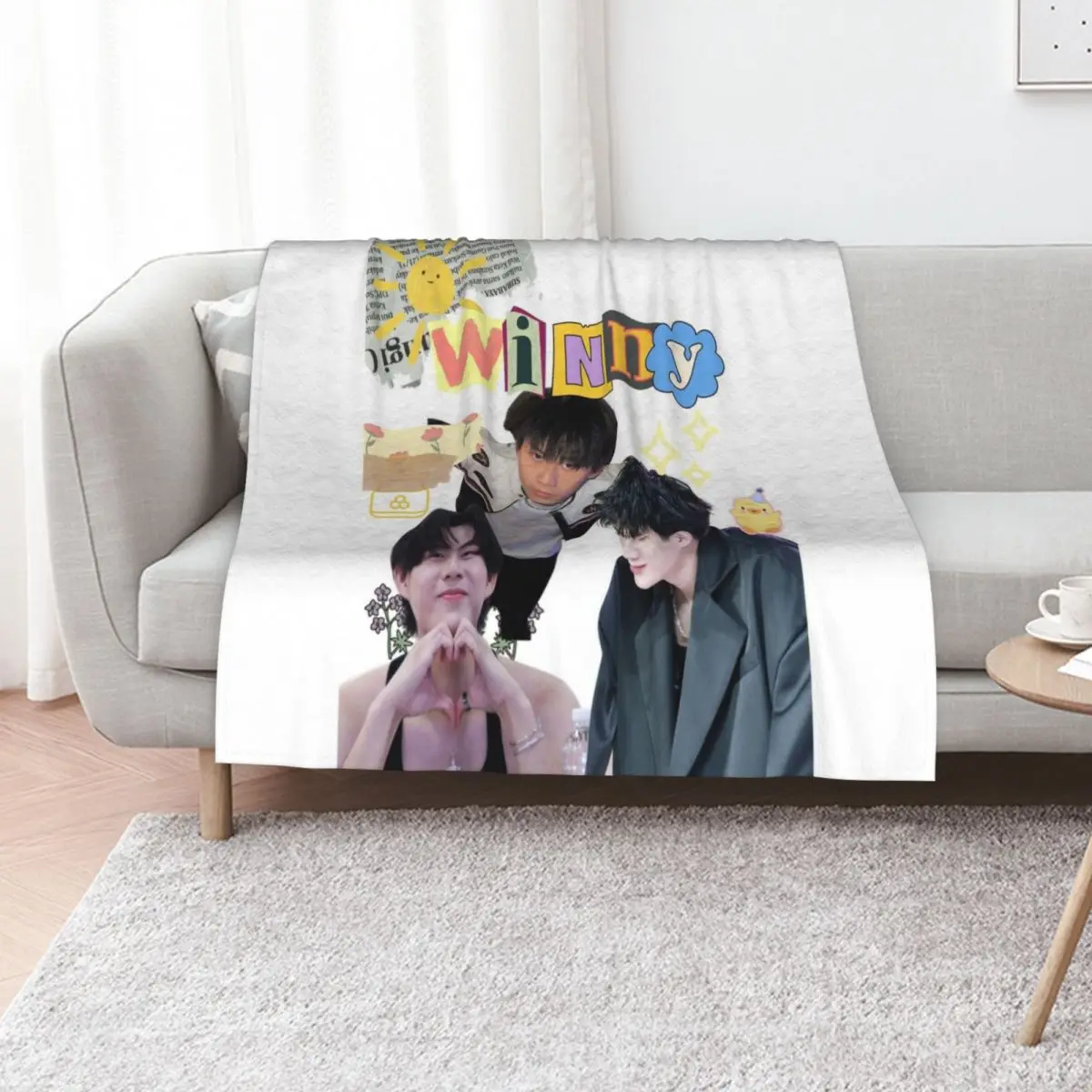 

Winny Bl Thai actor Throw Blanket for winter Cute anime Soft Blankets