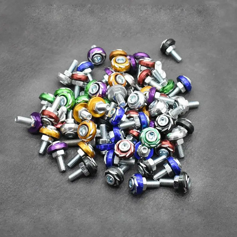

Universal Screw Nut Alloy Color Plate Coverset Cowling Motorcycle Aluminum Washer Body Cover Skru