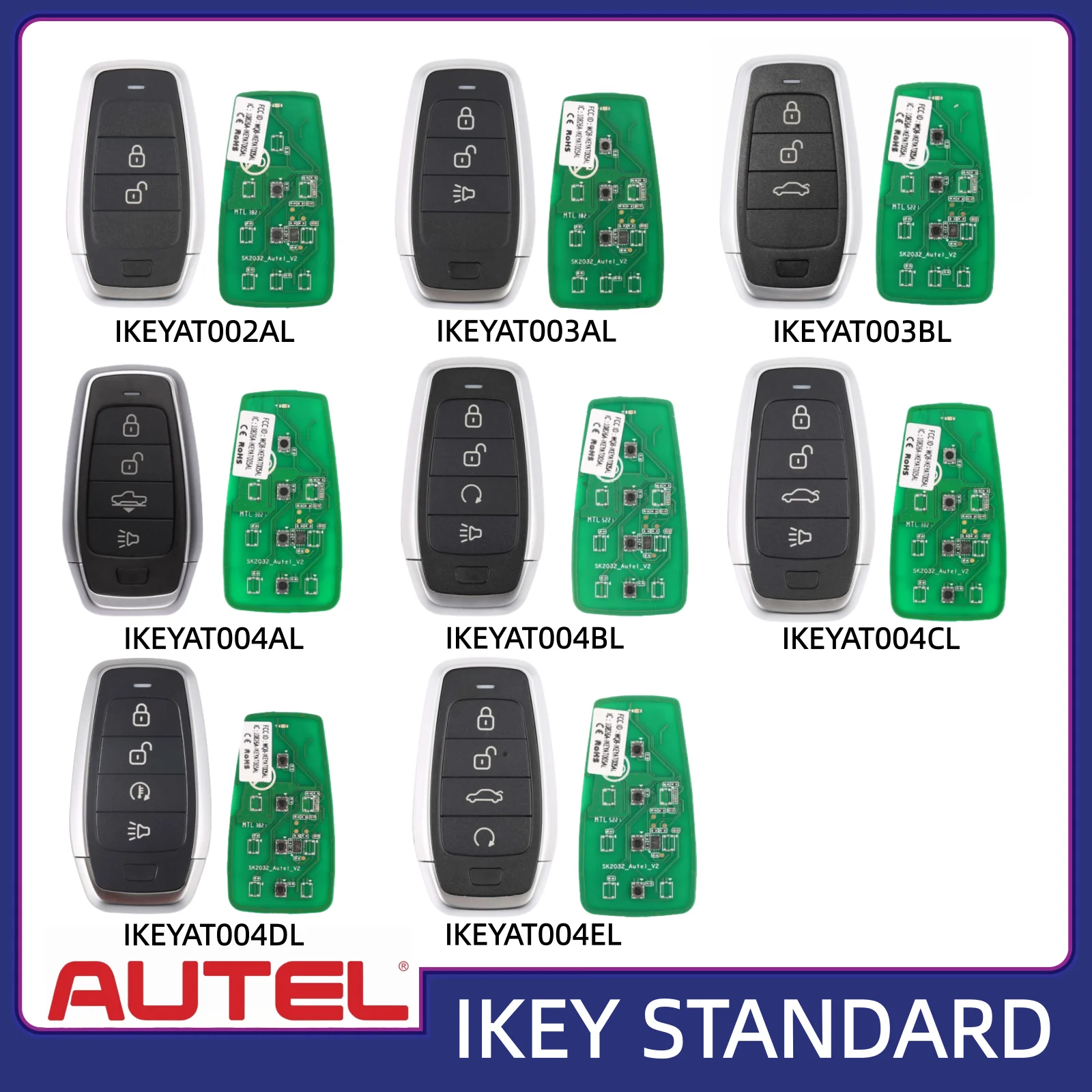 

1PCS Autel IKEY Universal Smart Key IKEYAT002AL AT003BL AT004CL AT004EL AT005BL AT005CL AT006BL AT007AL