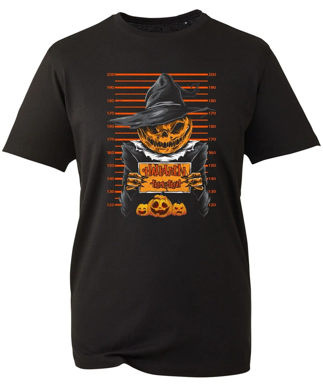 Halloween Trick Or Treat T-Shirt Funny Witch Magician Arrested Mugshot Horror