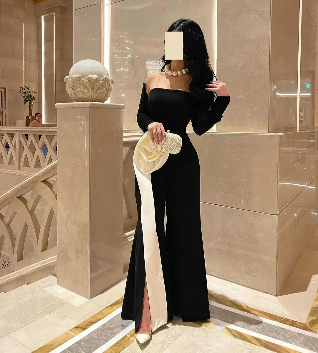 

New Black Prom Dresses for Woman Long Sleeves Evening Party Gown Backless Floor-Length Formal Occasion Vestidos Para Mujer 2024