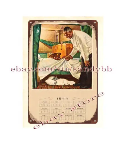 WWII CHESSIE AND PEAKE C.O. RAILWAY CALENDARS metal tin sign train travel-Aluminum