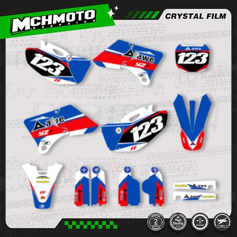 

MCHMFG пользовательские мотоциклетные графические наклейки наборы для YAMAHA YZ250 YZ400 YZ426 1998 1999 2000 2001 2002