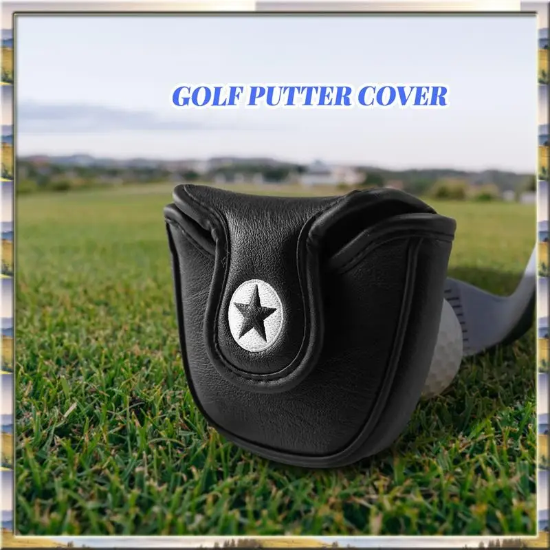 Budget-Friendly 1Pc PU Leather With Shark Embroidery Magnet Golf Mallet Putter Head Cover Golf Club Putter Headcovers