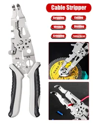 Crimper Cable Cutter Adjustable Automatic Wire Stripper Multifunctional Stripping Crimping Pliers Terminal Hand Tool