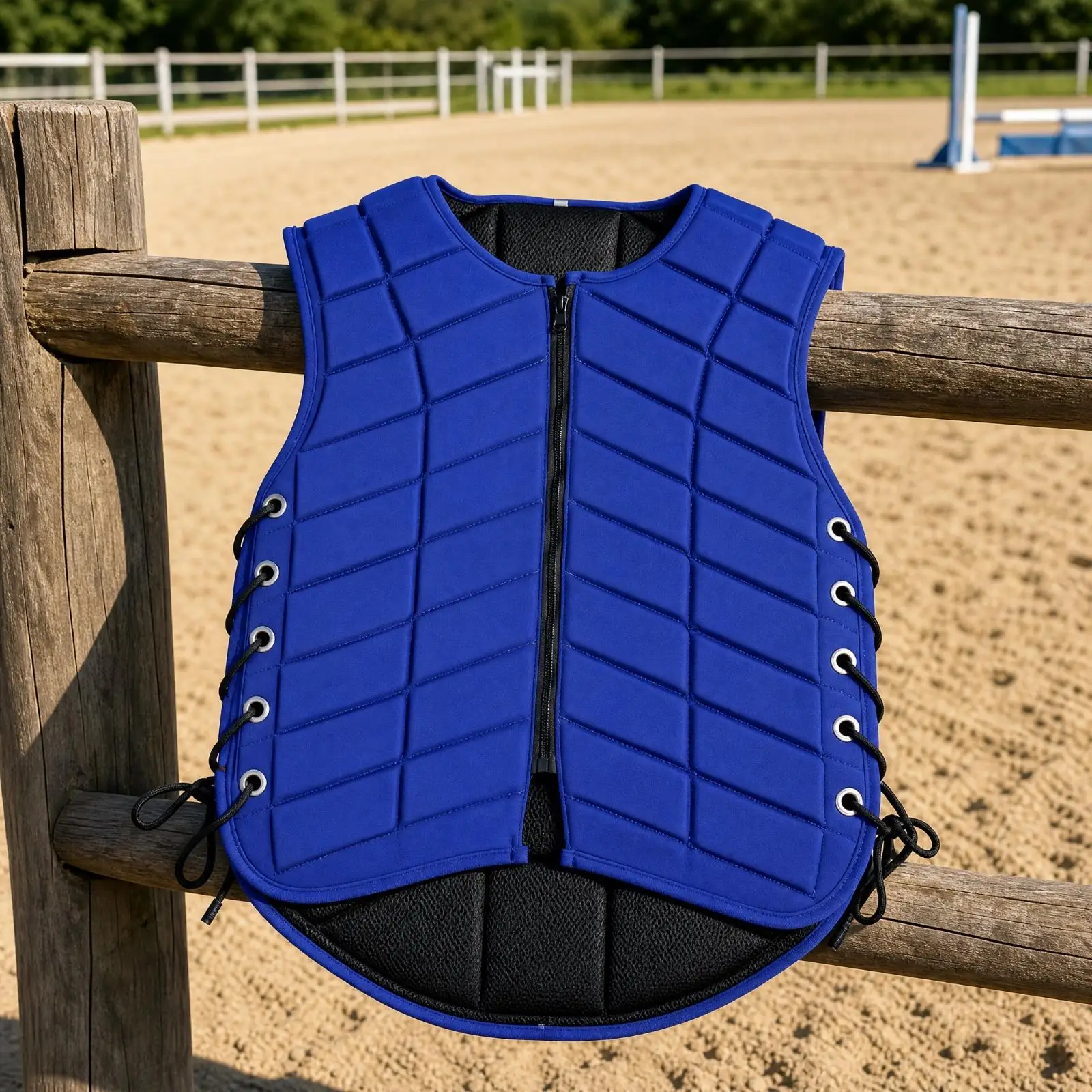 Riding Protective Vest for Horse Equestrian Body Guard Sleeveless Shock Absorbing Padded Chest Protection with Metal Eyelet