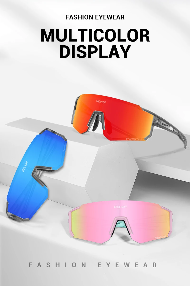 SCVCN Heißer Photochrome Radfahren Gläser Outdoor UV400 Schutz MTB Fahrrad Männer Frauen Sport Sonnenbrille Fahrrad Winddicht Brille – Detail 6