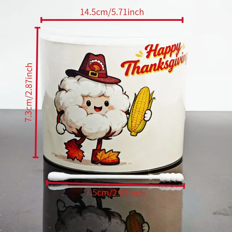 300 hisopos de algodón de doble punta con temática de Acción de Gracias para adultos, hisopos de algodón para festivales de cosecha
