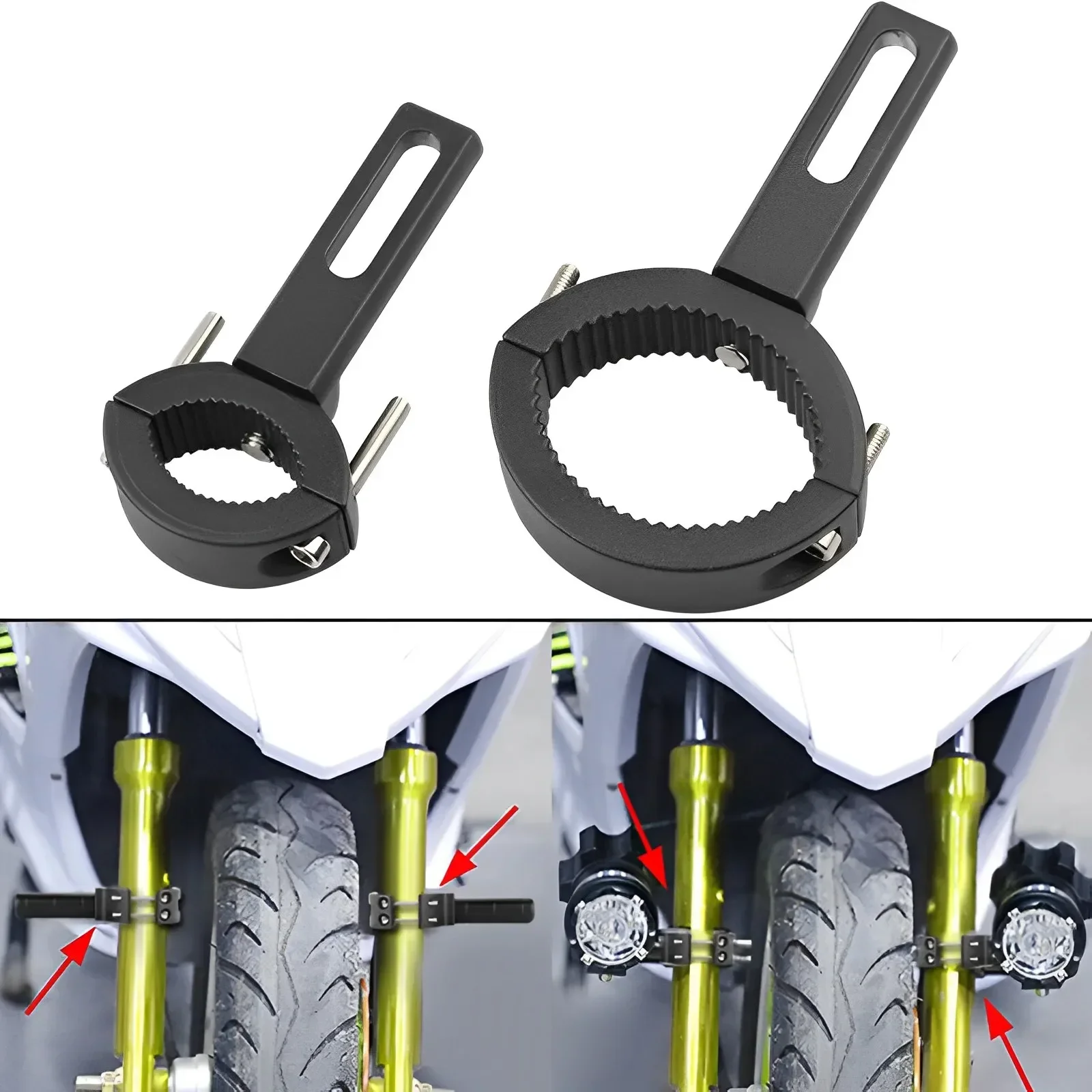 Motorcycle Auxiliary Led Lights Bracket Spotlight Headlight Fog Driving Lights Bracket Bike Fronnt Fork Bracket Clamp Fixation
