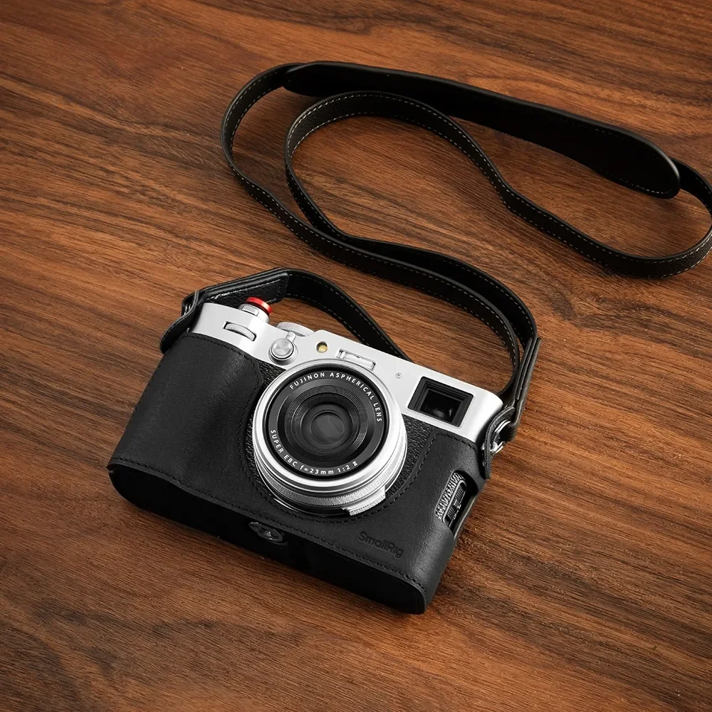 SmallRig Torba na aparat Skórzany zestaw półetui do FUJIFILM X100VI Retro Ręcznie robione etui ochronne Podstawa z paskiem Akcesoria do aparatu