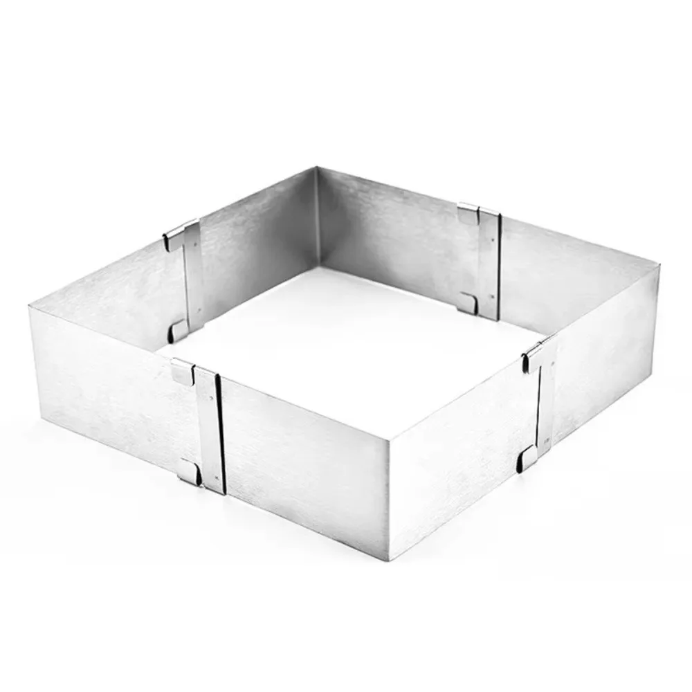 Square Adjustable Cake Mold DIY Non-stick Stainless Steel Baking Mould No Odor Reusable Dessert Baking Mould Chocolate