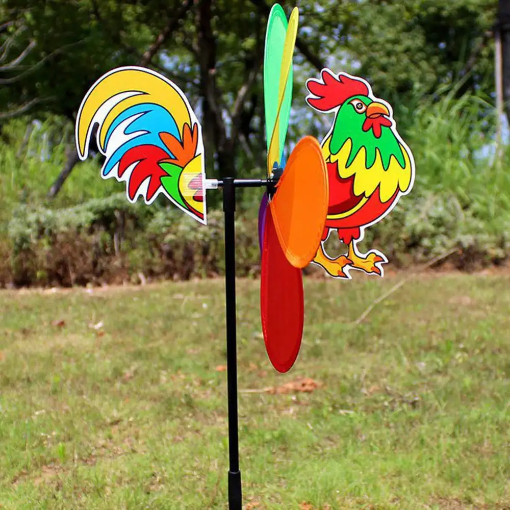 Bee Six Colors Three-dimensional Windmill Cartoon Children Toys Home Yard Garden Decoration Stakes Wind Spinners