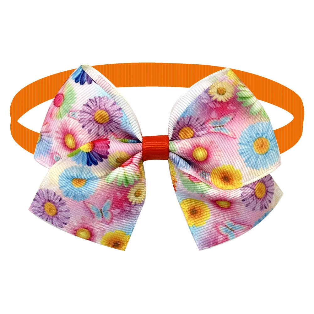 50/100pcs Spring Flower Style Small Dog Bow Tie For Small Dog Bows Pet Dog Bowties Collar For Dogs Pets Grooming Accessories