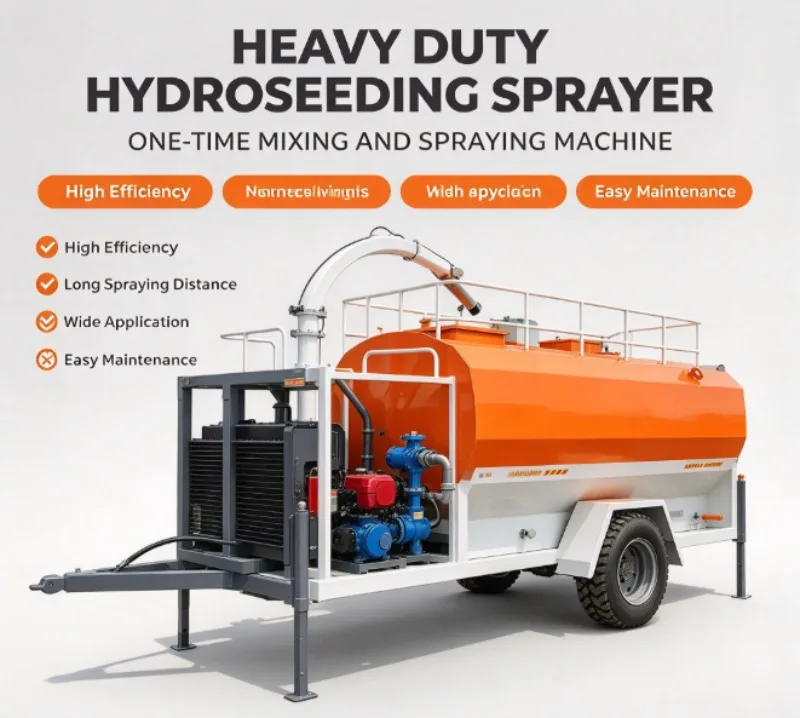 Noise Reduced Hydro Seeder Environment Friendly For Near Residential Area Construction And Park Greening Projects