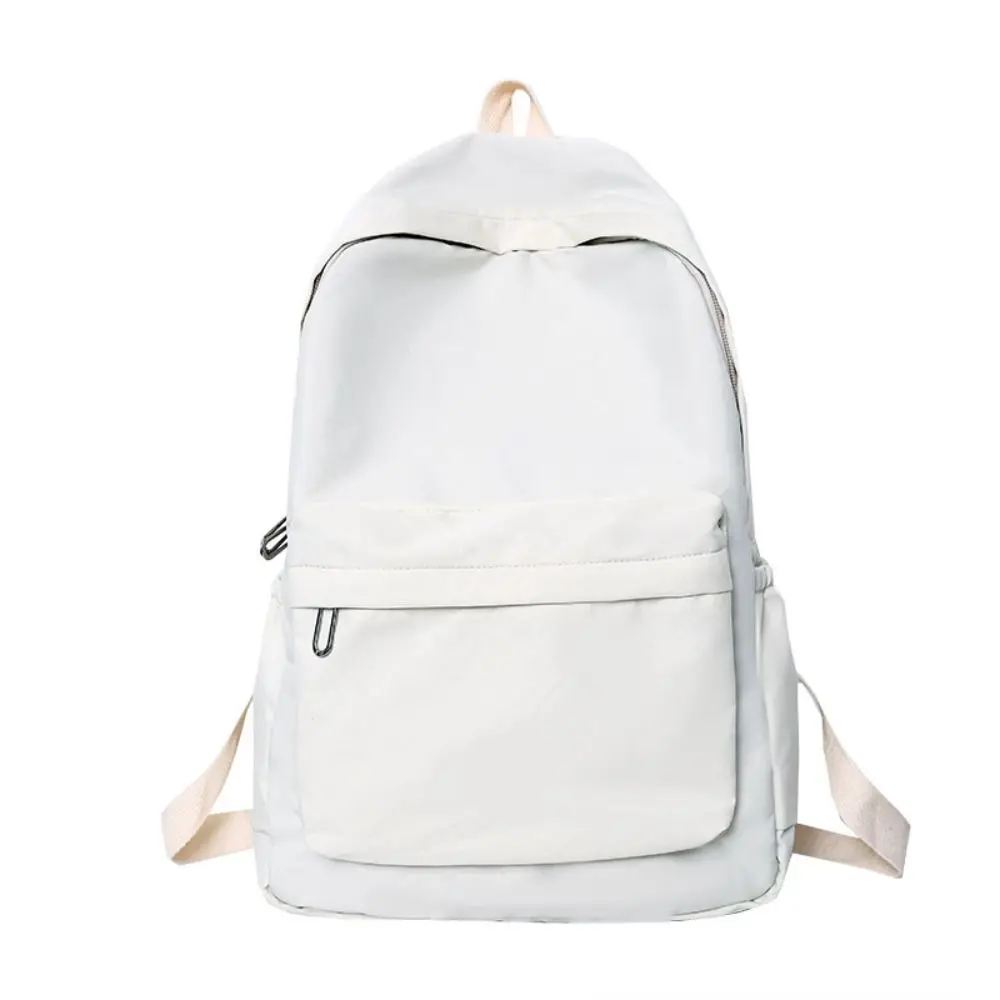 Solid Color Preppy Style Backpack Large Capacity Nylon Students School Bag Storage Bag Korean Style Teenagers Shoulder Bag