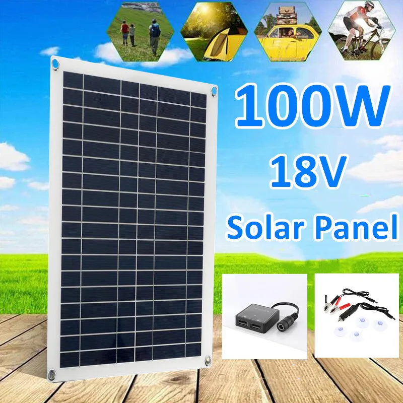 Best Solar Panel Kit Complete C 20V USB 10-100A Controller Solar Cells for campers in Pakistan Car Yacht RV Boat Moblie Charger