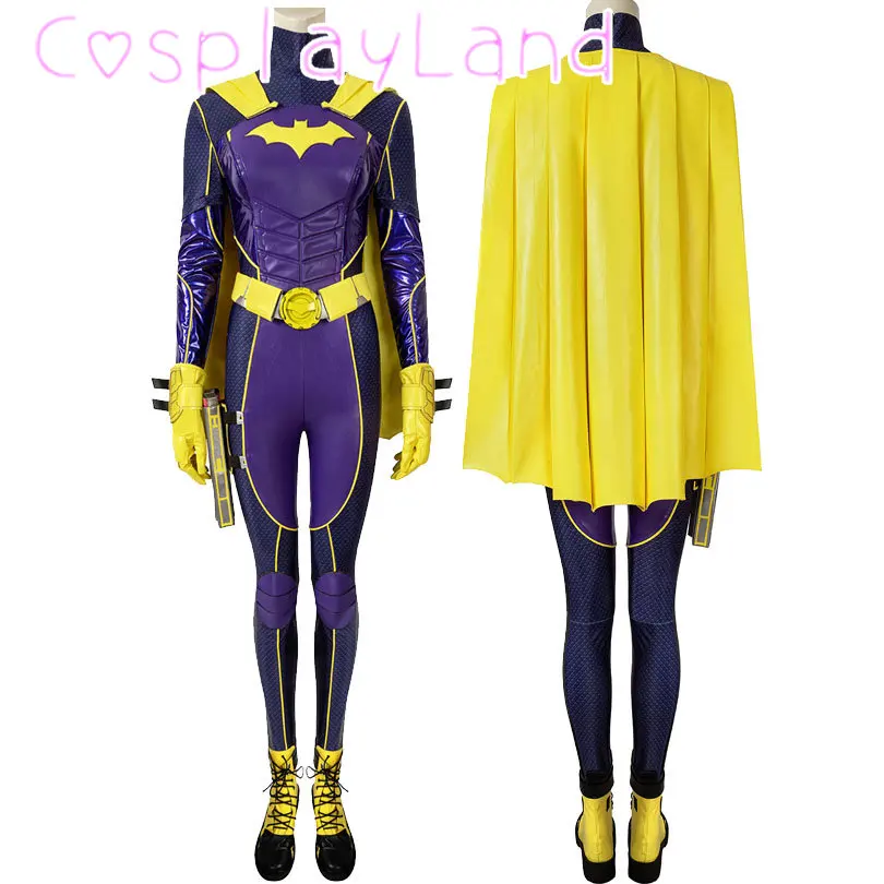 

Gotham Knights Bat Girl Battle Cosplay Costume Adult Women Outfit Party Full Set with Props Halloween Suit Jumpsuit Cloak