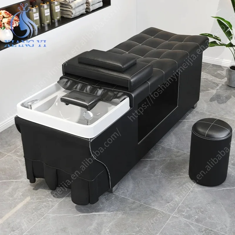 

Multifunctional hair washing tub with water therapy and water circulation, hairdressing chair for salon use.