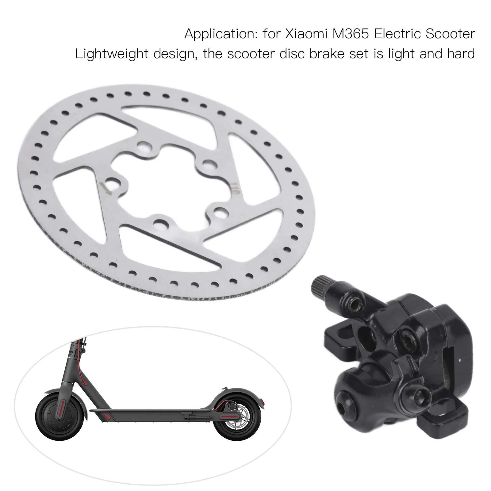 

Scooter Tire Disc Brake 110mm Disc Lightweight Strong Tire Disc Brake 110mm Disc Practical with Screw for M365 Electric Scooter