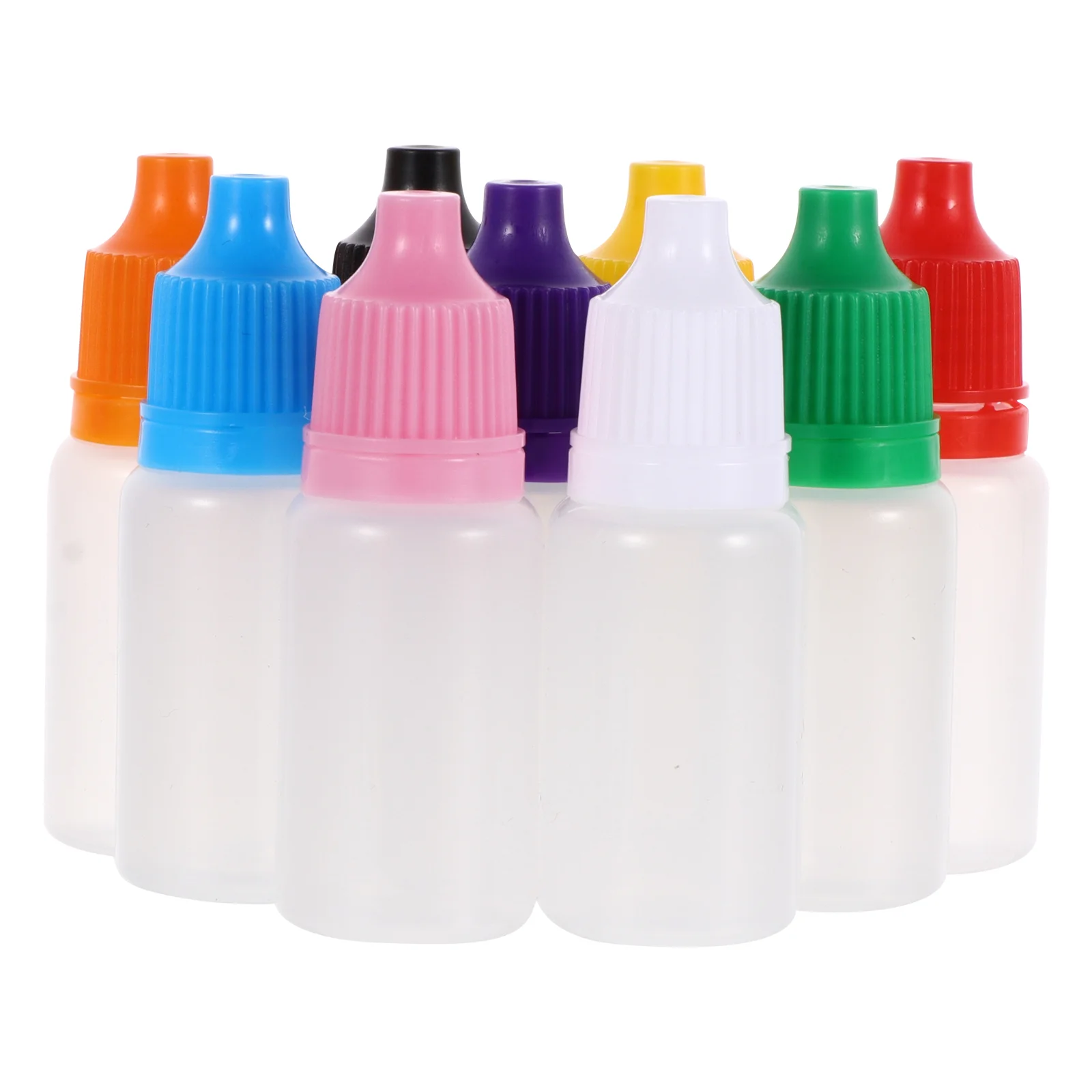 50 Pcs Plastic Bottle Squeezable Dropper Bottles Eye Liquid Random Color Translucent