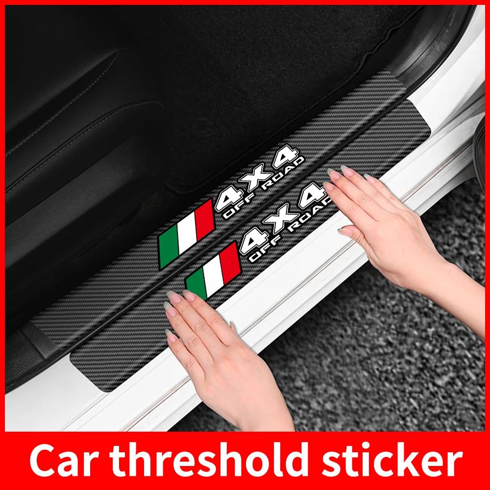 4x4 Off Road Car Carbon Fiber Sticker Auto Door Threshold Trunk Bumper Protective Strip For FIAT Abarth Punto Tipo Panda Doblo