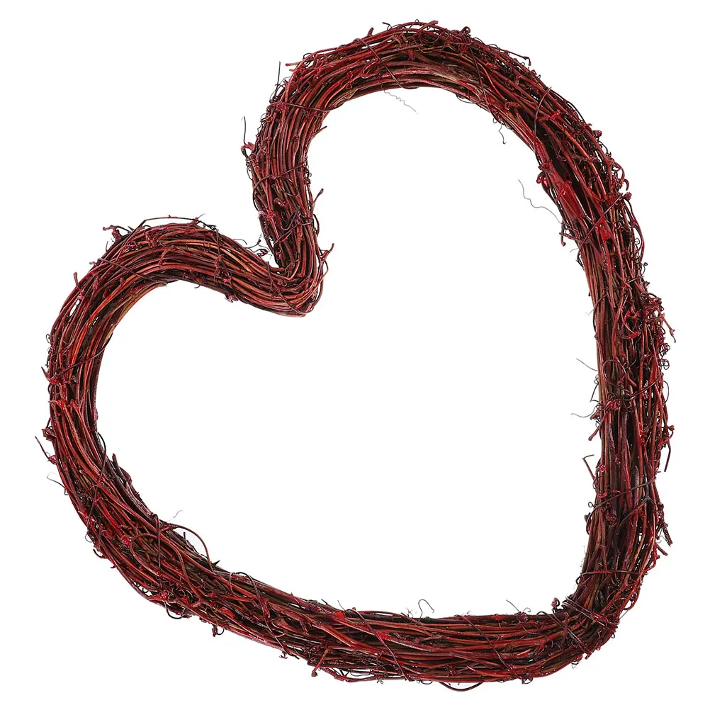 

DIY Rattan Wreath Heart Shaped Pendant Hoops Natural Vine Material Decorative Craft Home Accessory Hanging Frame Garland