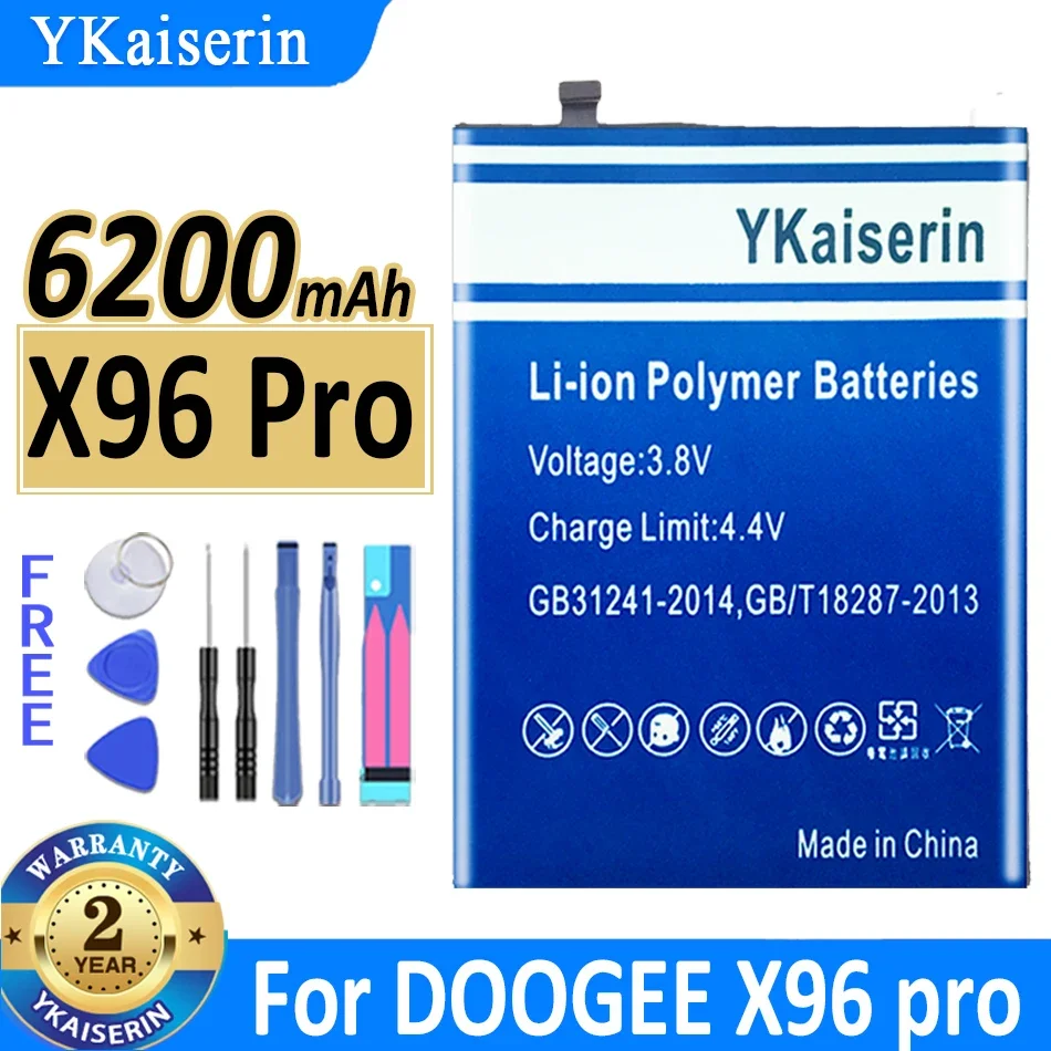 

YKaiserin для DOOGEE X96 Pro, сменные аксессуары для аккумулятора мобильного телефона, часть для телефона DOOGEE X96Pro, 6200 мАч, аккумулятор