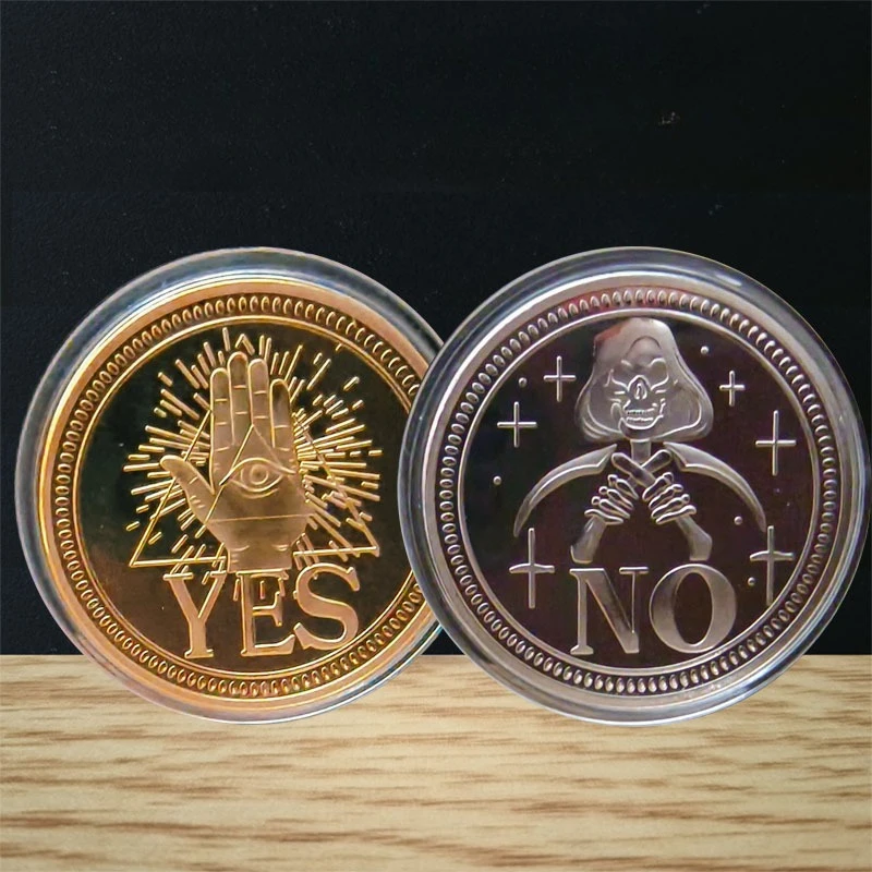 YES/NO Decision Coin Souvenir Commemorative Coin Magic Coin Collection  Lucky Skull Home Decor view 3