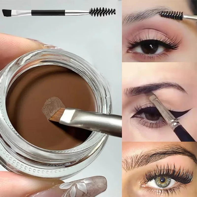 Delineador de ojos mate, crema para cejas, Gel resistente al agua, contorno de larga duración, crema para cejas marrón y negro, corrector en crema para cejas salvajes