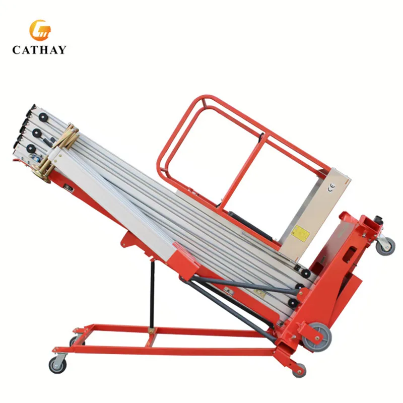 Mini Hydraulic Pull Aerial Trailer Electric Lift Truck with Ce