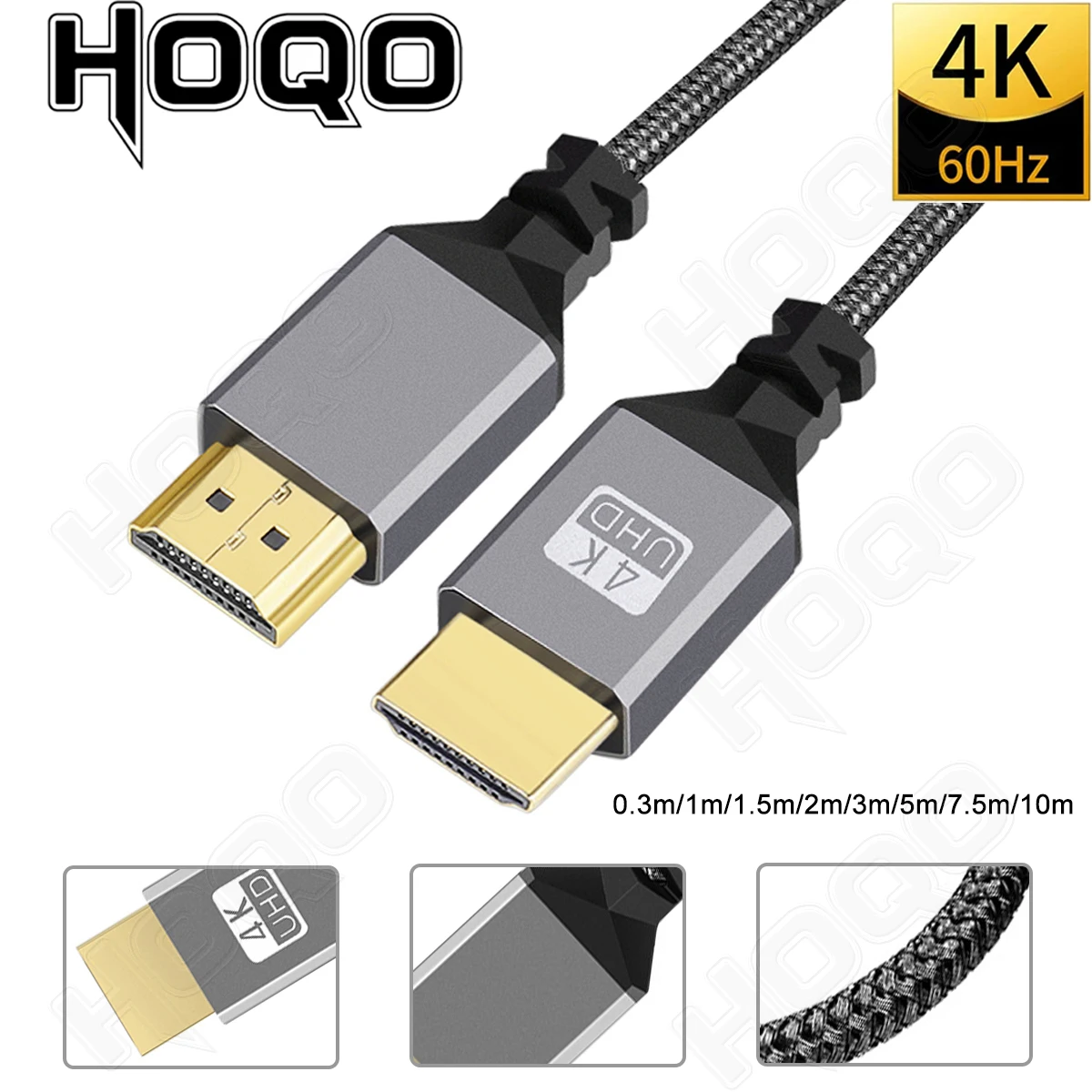 Kabel 4K HDMI 4K 60Hz HDMI 2.0v męski do HDMI męski Pleciony kabel do PS3/4 Projektor HDTV Laptop Monitor PC Splitter Switcher