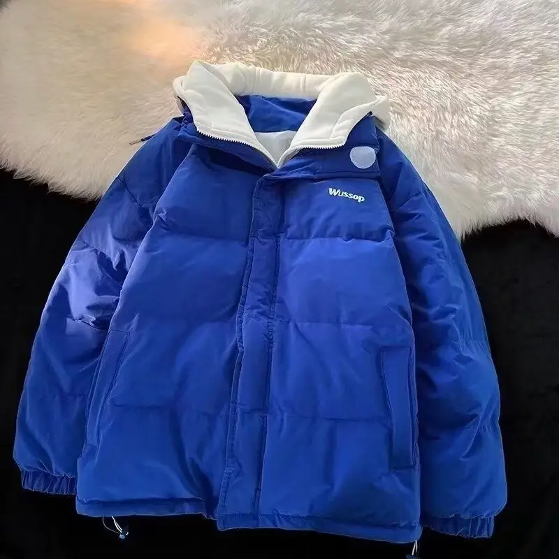 

Men's Faionable Winter Thiened Fce Lined Bread Coat Cotton Jaet Hip Hop Sle Simple Design Daily Wear Polyester Fiber