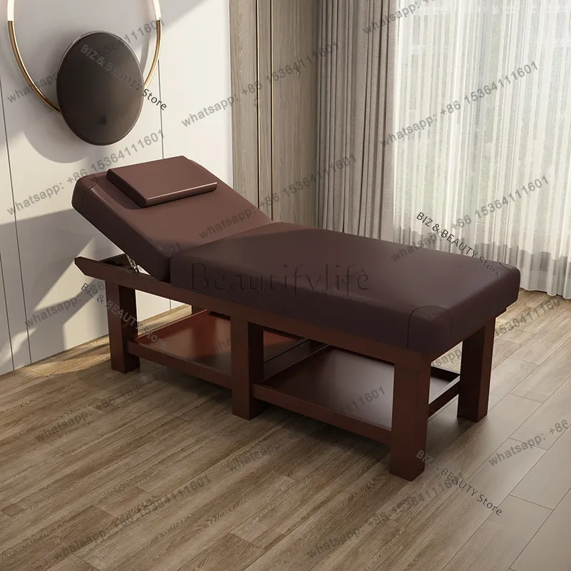 FG Solid Wood Professional Spa Bed - Multi-Function Massage Table TCM Tuina Ear Candling Eyelash Extensions Salon Furniture JT40